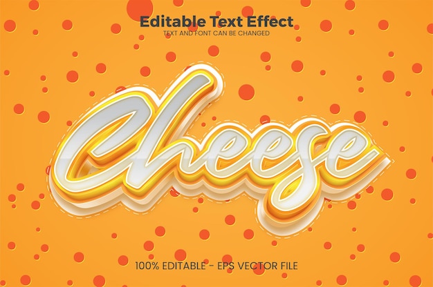 Efecto de texto editable de queso en estilo de tendencia moderna.