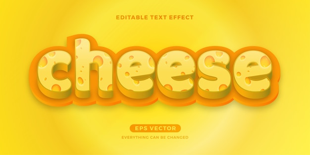 Efecto de texto editable de queso