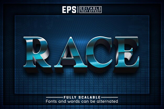 Efecto de texto editable de RACE 3d