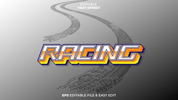 Vector efecto de texto editable racing amp easy edit