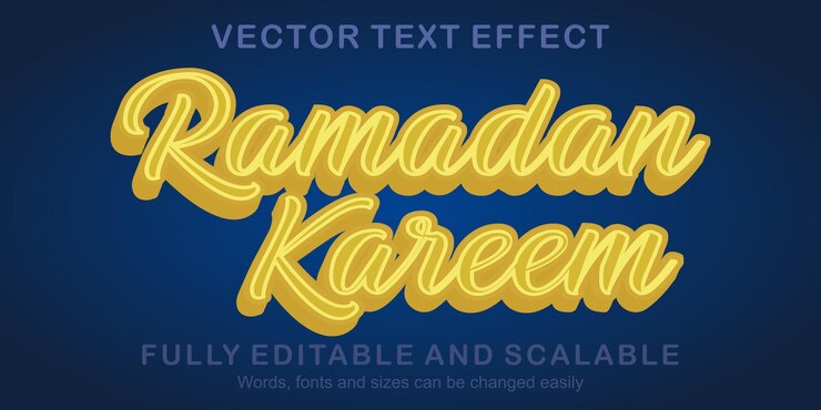Vector efecto de texto editable ramadan kareem estilo de texto premium vector