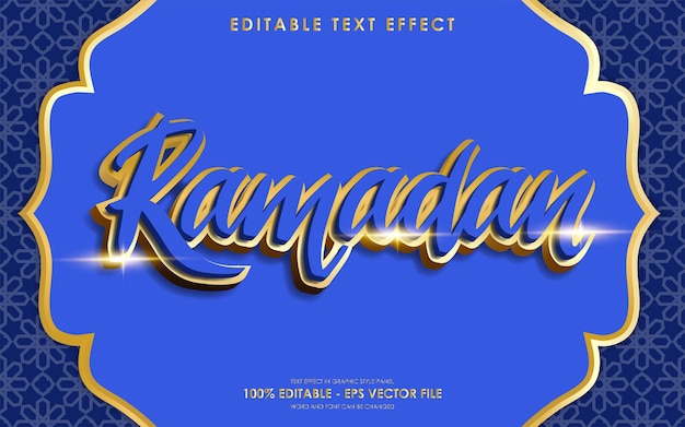 Efecto de texto editable de Ramadan Kareem con fondo islámico