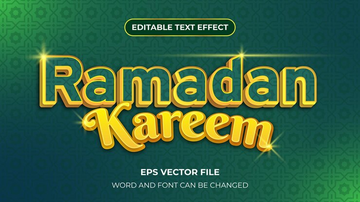 Vector efecto de texto editable de ramadan kareem