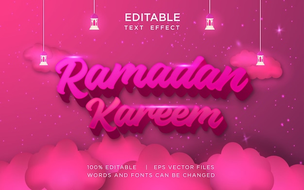 efecto de texto editable ramadan kareem