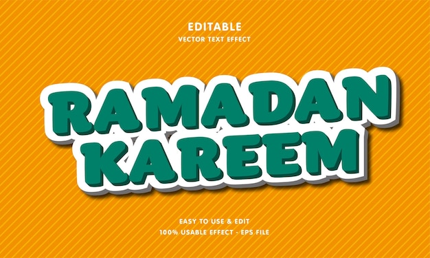 Efecto de texto editable ramadan kareem