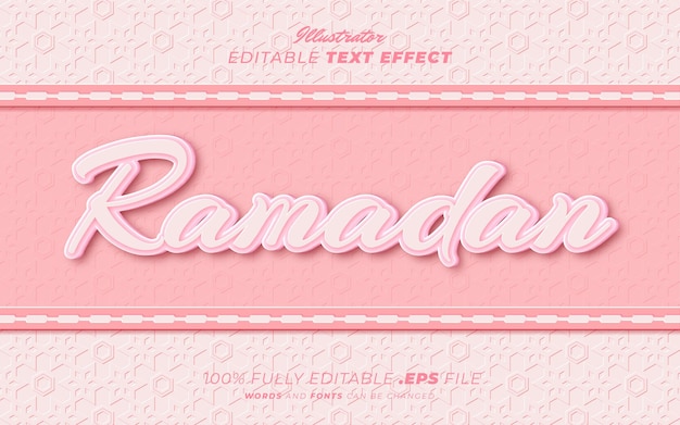 Efecto de texto editable de Ramadán