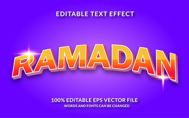 Efecto de texto editable de ramadán