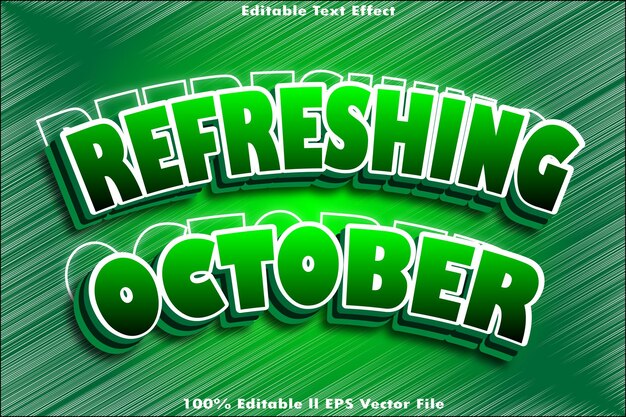 Efecto de texto editable refrescante de octubre