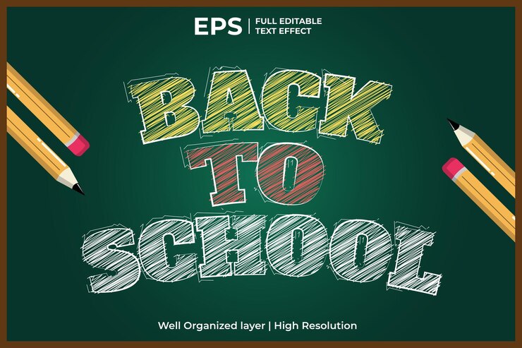 Efecto de texto editable de regreso a la escuela en estilo vintage