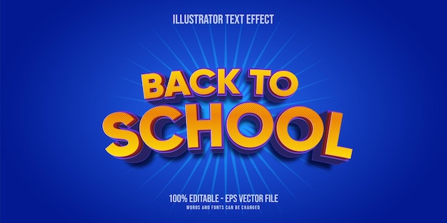 Efecto de texto editable de regreso a la escuela