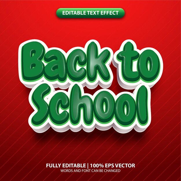Efecto de texto editable Regreso a la escuela