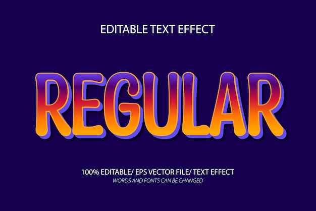 Efecto de texto editable regular y estilo de texto editable