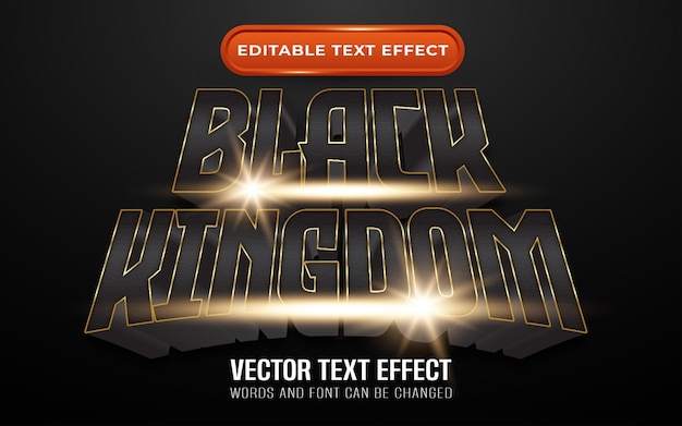 Efecto de texto editable reino negro