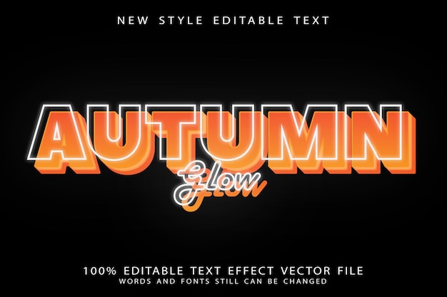 Efecto de texto editable resplandor de octubre en relieve estilo de dibujos animados