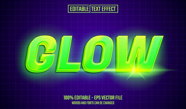 Efecto de texto editable resplandor