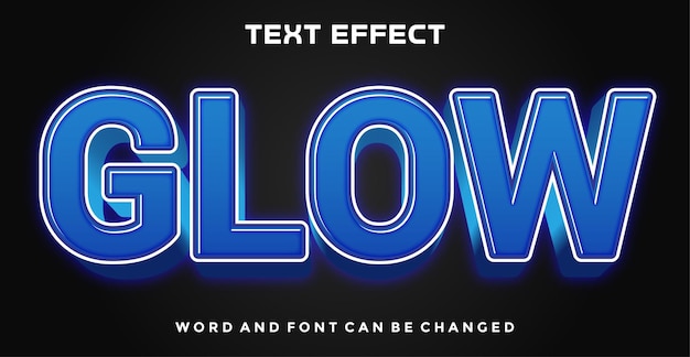 Efecto de texto editable resplandor
