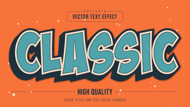 Efecto de texto editable retro clásico