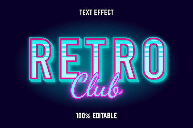 Efecto de texto editable RETRO CLUB