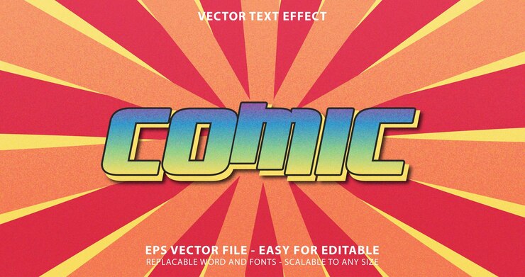 Vector efecto de texto editable retro cómico