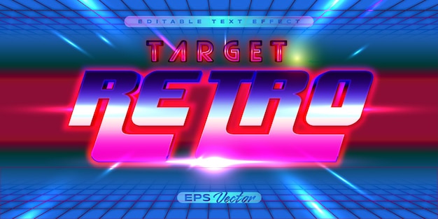 Efecto de texto editable retro objetivo