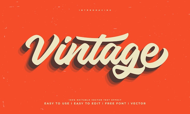 efecto de texto editable retro vintage alfabeto fuente tipografía