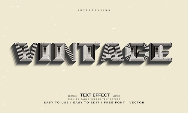 efecto de texto editable retro vintage alfabeto fuente tipografía