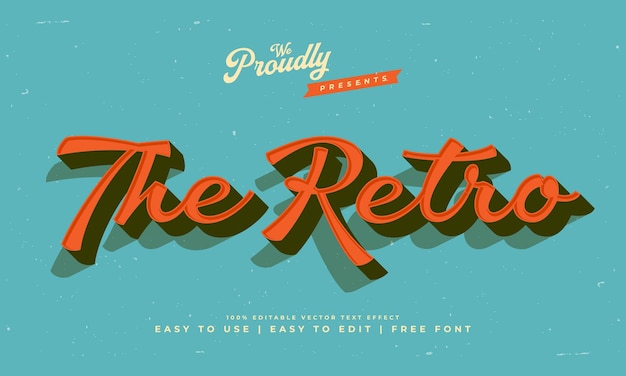 efecto de texto editable retro vintage alfabeto fuente tipografía