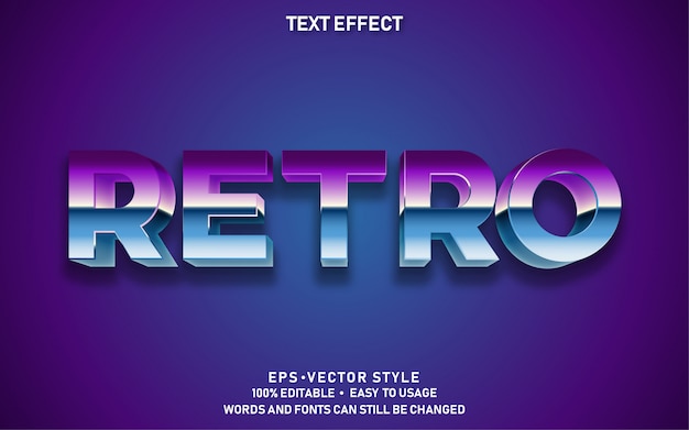 Efecto de texto editable retro