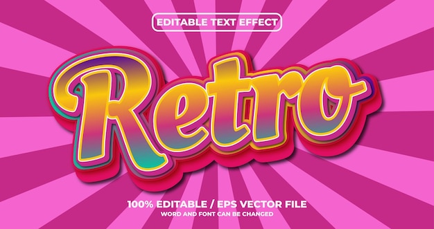 Efecto de texto editable retro