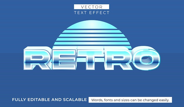 Vector efecto de texto editable retro