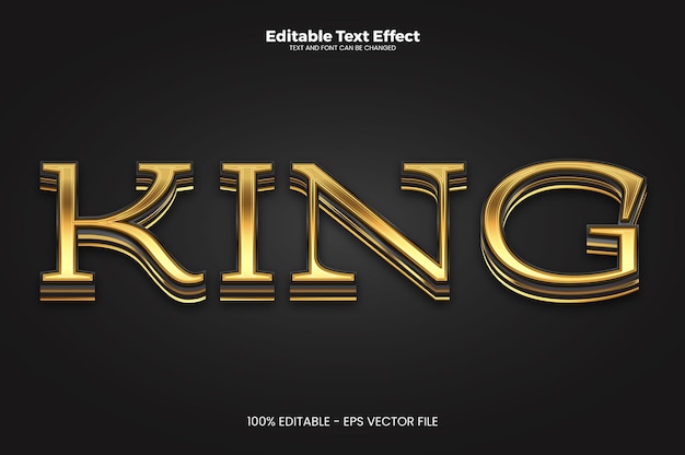 Efecto de texto editable rey en el estilo de tendencia moderna