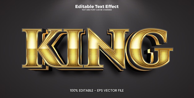 Efecto de texto editable rey en el estilo de tendencia moderna