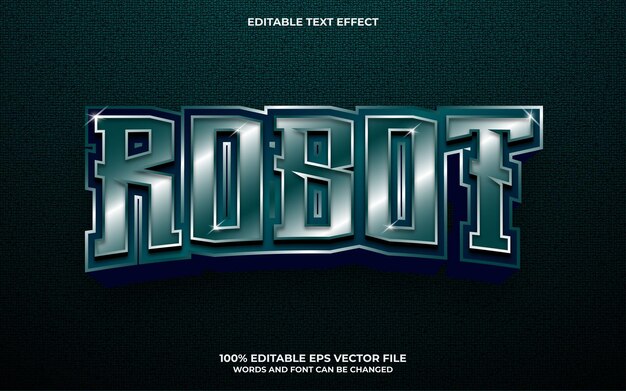 Efecto de texto editable robot 3d