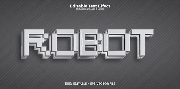 Efecto de texto editable de robot en estilo de tendencia moderna