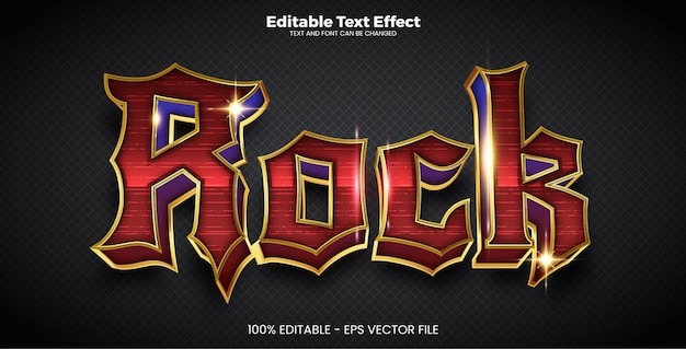 Efecto de texto editable de roca en el estilo de la tendencia moderna