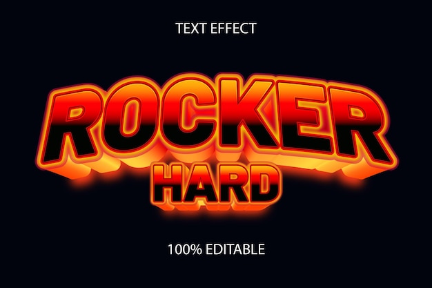 Vector efecto de texto editable rocker hard