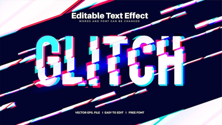 Vector efecto de texto editable en rodajas con falla 3d