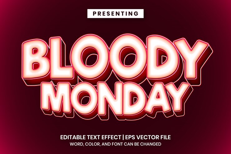 Vector efecto de texto editable rojo estilo de dibujos animados