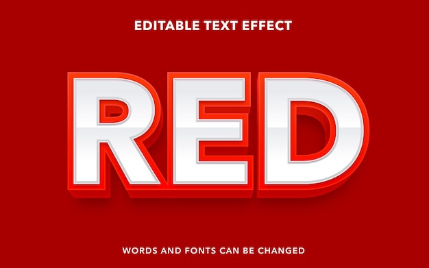 Efecto de texto editable para rojo