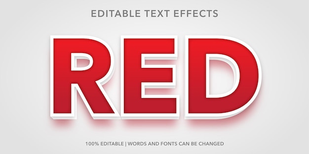 Efecto de texto editable rojo