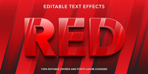 Efecto de texto editable rojo