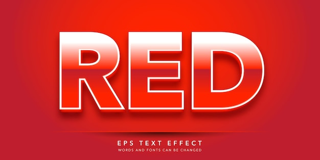 Efecto de texto editable rojo