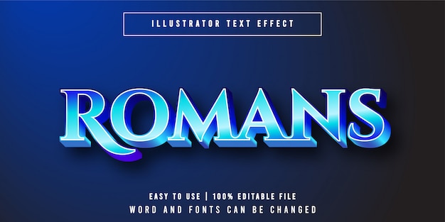 Vector efecto de texto editable romano, azul de lujo