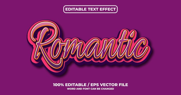 Efecto de texto editable romántico