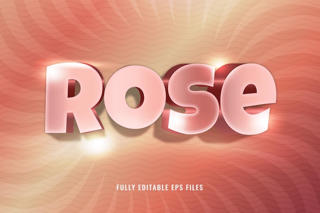 Efecto de texto editable rosa 3d