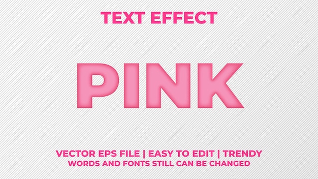 Efecto de texto editable rosa cortado
