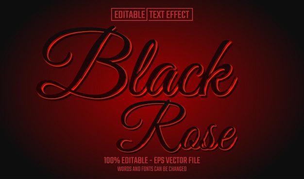 efecto de texto editable de rosa negra