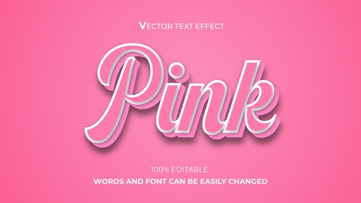 Vector efecto de texto editable rosa premium eps vector