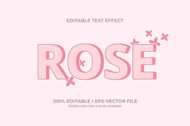 Efecto de texto editable rosa