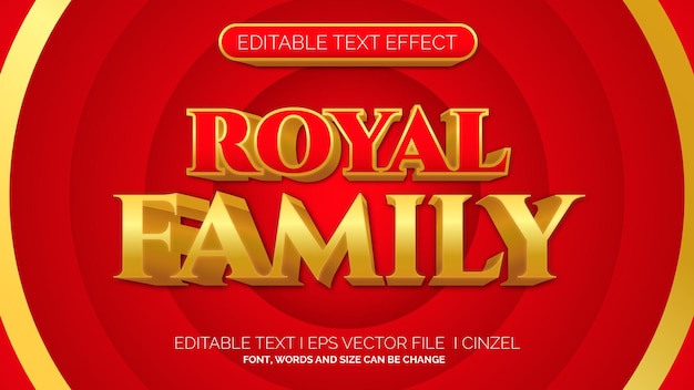 Efecto de texto editable royal family